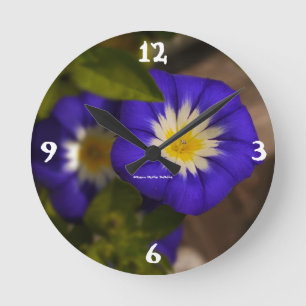 Relógio de Parede Flor Azul