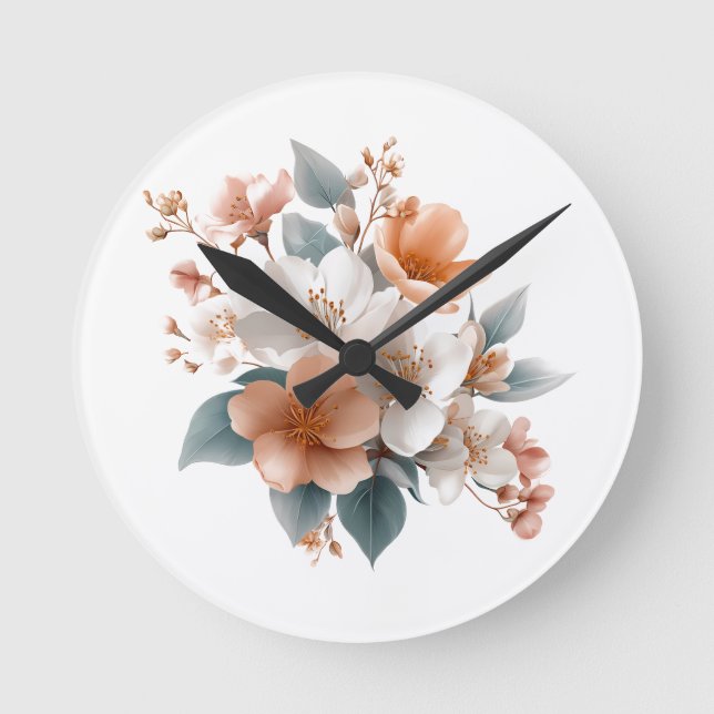 Relógio de Parede Floral Elegante 🌿🕒 (Frente)