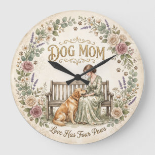 Relógio de Parede Floral Mãe de Cachorro