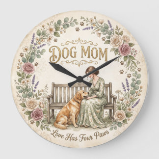 Relógio de Parede Floral Mãe de Cachorro