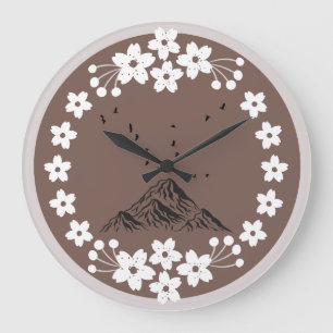 Relógio de Parede Floral Mountain Casa Minimalis