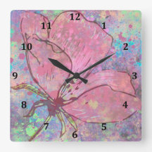 Relógio de Parede Floral Splatter