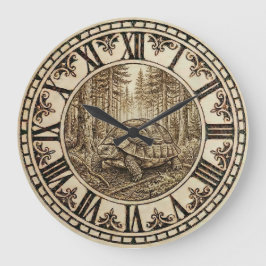 Relógio de Parede Floresta da Tartaruga Rústica