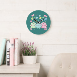 Relógio de Parede Fofo Kawaii Pastel & Estrelas Am