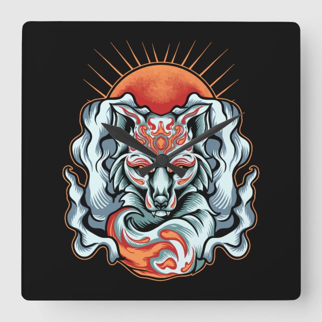Relógio de Parede Fox    KitsuneSquare (Frente)