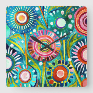 Relógio de Parede Funky Dandelions