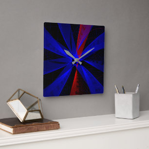 Relógio de Parede Geométrica com Abstrato de Cor d