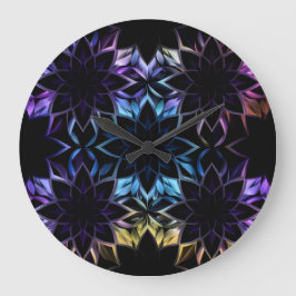 Relógio de Parede Geométrico do Flor Iridescente