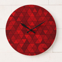Relógio de Parede Geométrico Vermelho Moderno