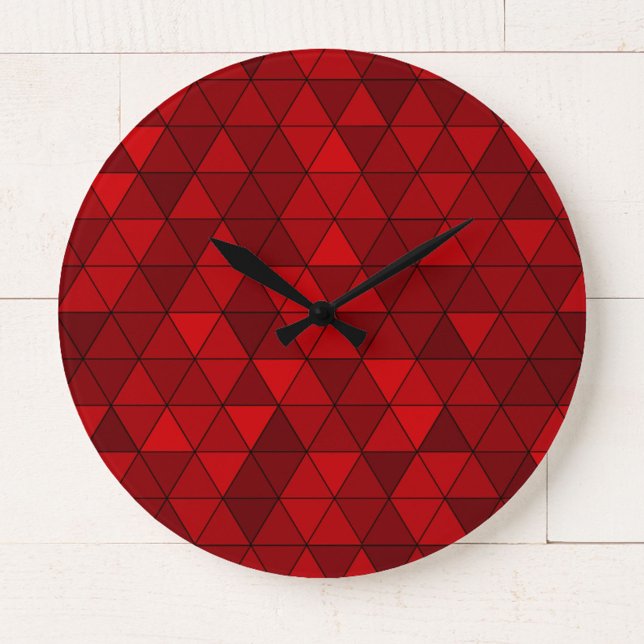 Relógio de Parede Geométrico Vermelho Moderno (Criador carregado)