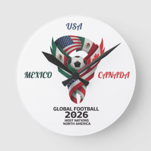 Relógio de Parede Global Football América do Norte