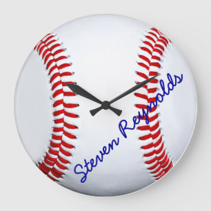 Relógio de parede grande personalizado de basebal