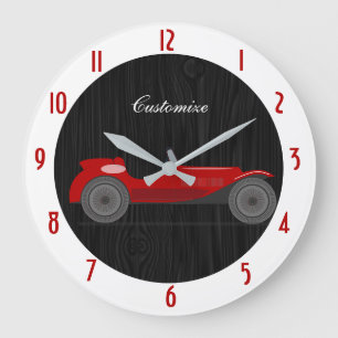 Relógio de Parede Grande Personalizado Vintage Car