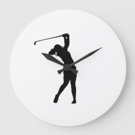 Relógio de Parede Grande Silhueta de Golfe Design