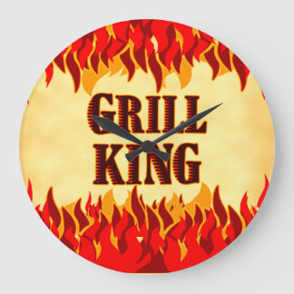 Relógio de Parede Grill King BBQ Red Flames