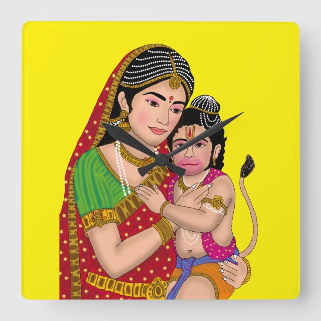 Relógio de Parede Hanuman & Anjana Mata (Frente)