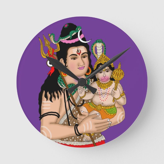 Relógio de Parede Hanuman & Shiva (Frente)