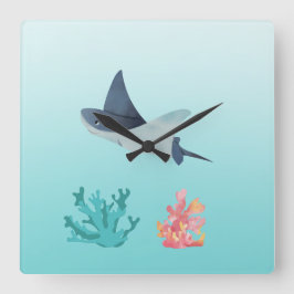 Relógio de Parede Ilustração de Raia Debaixo d'Águ