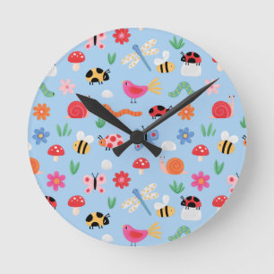 Relógio de Parede Infantil de Bugs Fofos – Joaninh