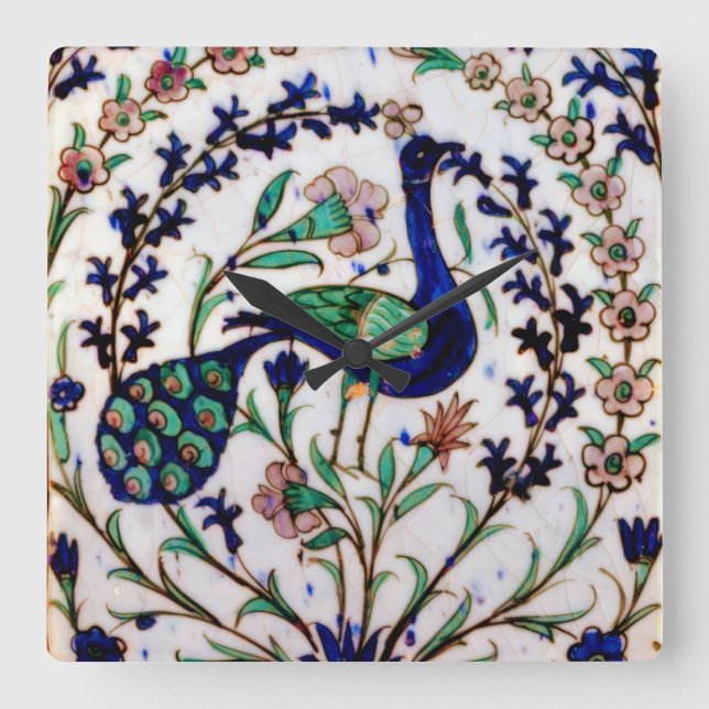 Relógio de Parede Iznik Peacock (Frente)