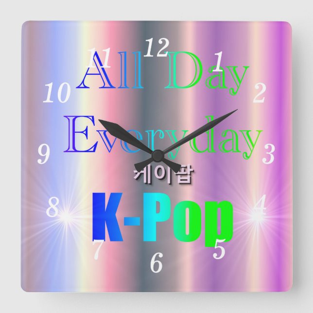 Relógio de Parede K-Pop do dia todo (Frente)