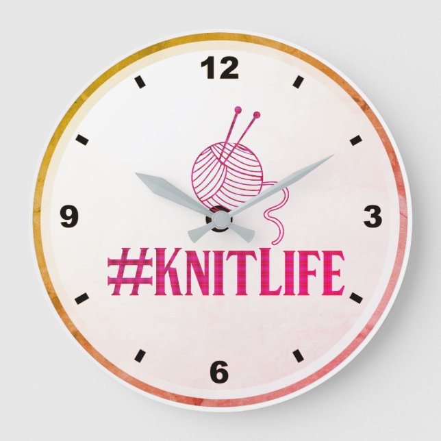 Relógio de Parede #KNITLIFE (Frente)