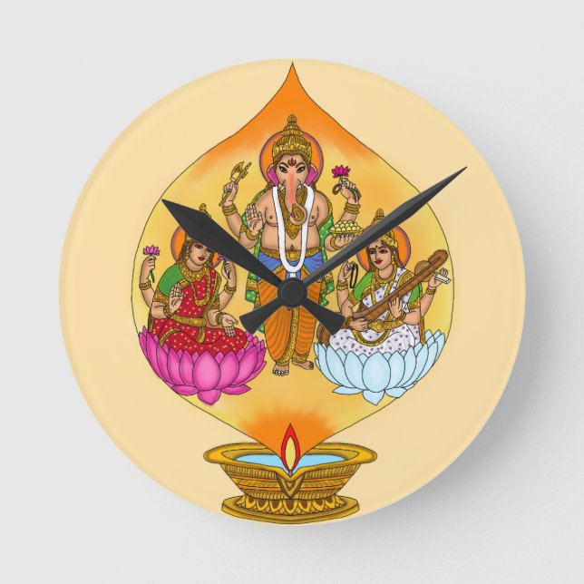 Relógio de Parede Lakshmi Ganesh (Frente)