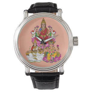 Relógio de Parede Lakshmi Saraswati Ganesha