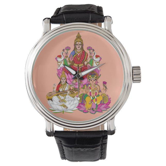 Relógio de Parede Lakshmi Saraswati Ganesha (Frente)