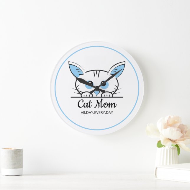 Relógio de Parede Mãe de Gato Fofo (Lar)