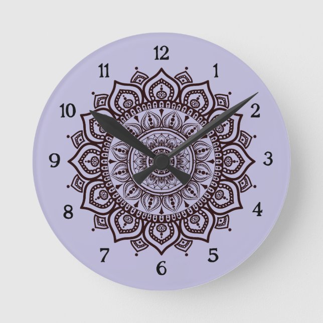 Relógio de Parede Mandala Decoração Espiritual Ele (Frente)