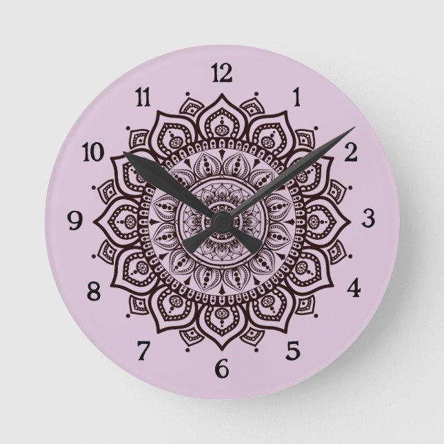 Relógio de Parede Mandala Decoração Espiritual Ele (Frente)