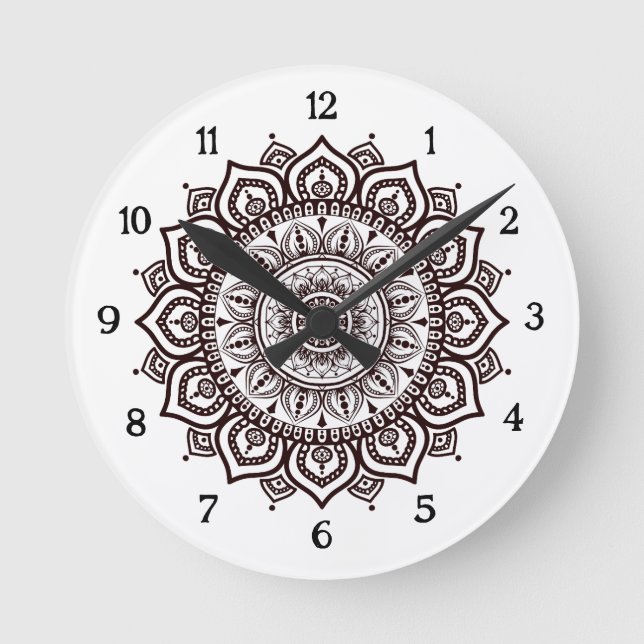 Relógio de Parede Mandala Decoração Espiritual Ele (Frente)