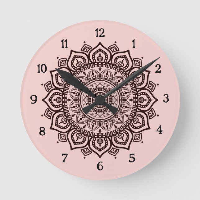 Relógio de Parede Mandala Decoração Espiritual Ele (Frente)