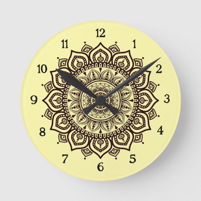 Relógio de Parede Mandala Decoração Espiritual Ele (Frente)