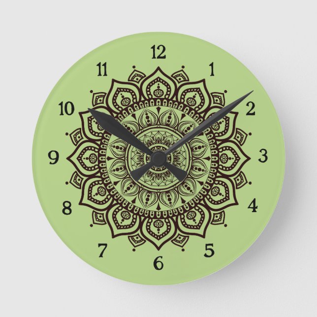 Relógio de Parede Mandala Decoração Espiritual Ele (Frente)