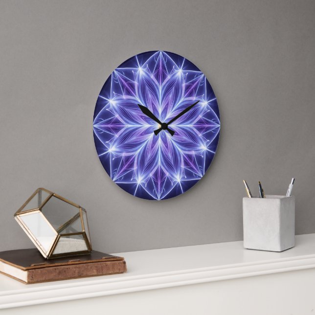 Relógio de Parede Mandala Geométrico Roxo (Escritório)