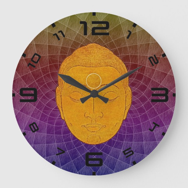 Relógio de Parede Mandala Zen Buda Dourado (Frente)