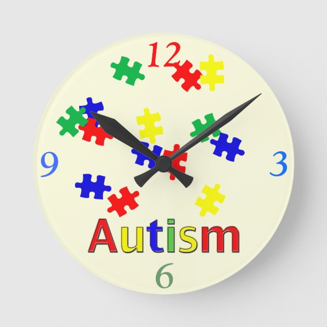 Relógio de Parede Média do Autismo (Frente)