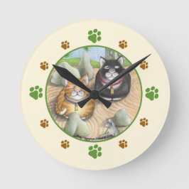 Relógio de Parede Média (Zen Round) De Gatos Medit