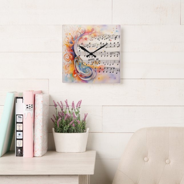 Relógio de Parede Melódico Pássaro Canoro Aquarela (Sala de leitura)