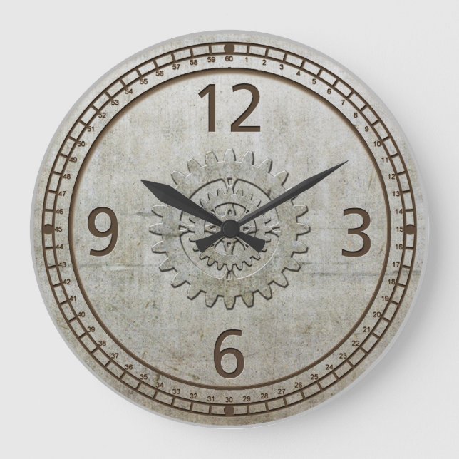 Relógio de Parede Metálica Steampunk (Frente)