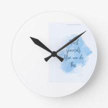 Relógio de Parede Minimalista Azul Aquarela Modern