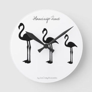 Relógio de Parede Minimalista de Tempo Flamingo