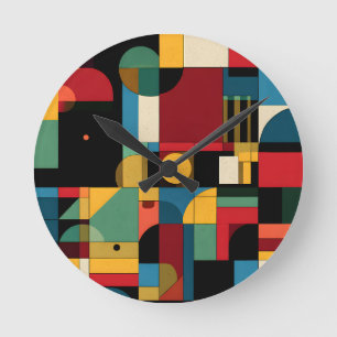 Relógio de Parede Moderno Abstrato em Grade Geomét