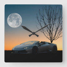 Relógio de Parede Moderno de Noite de Lua | Carro 