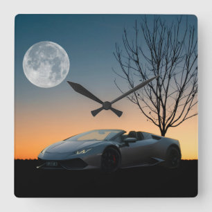 Relógio de Parede Moderno de Noite de Lua Carro