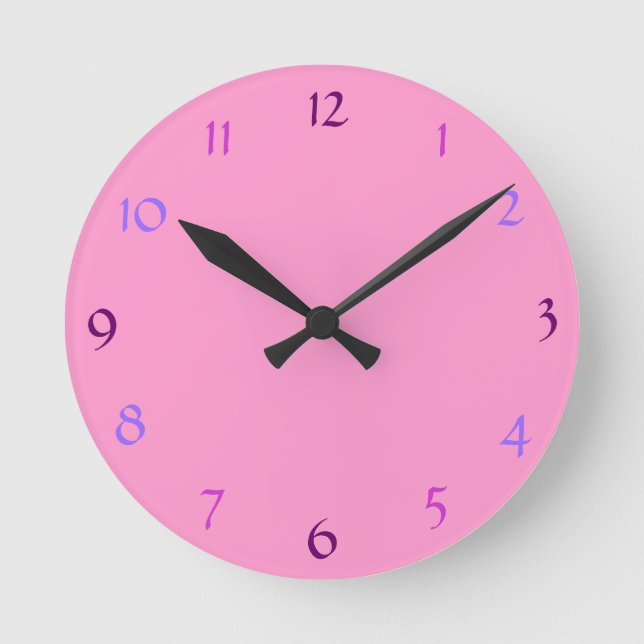 Relógio de Parede Moderno Rosa (Frente)