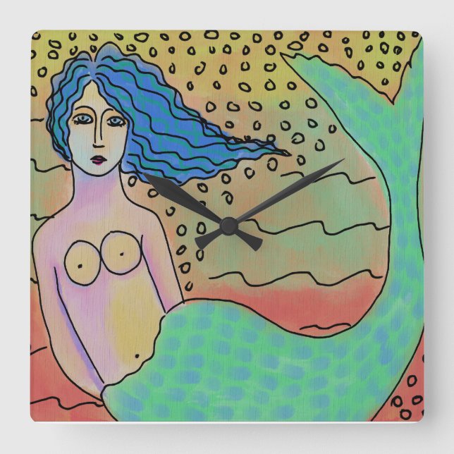 Relógio de Parede na Praça da Sereia Abstrato Colo (Frente)