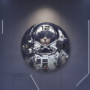 Relógio de Parede Navegador Cósmico Cyberpunk